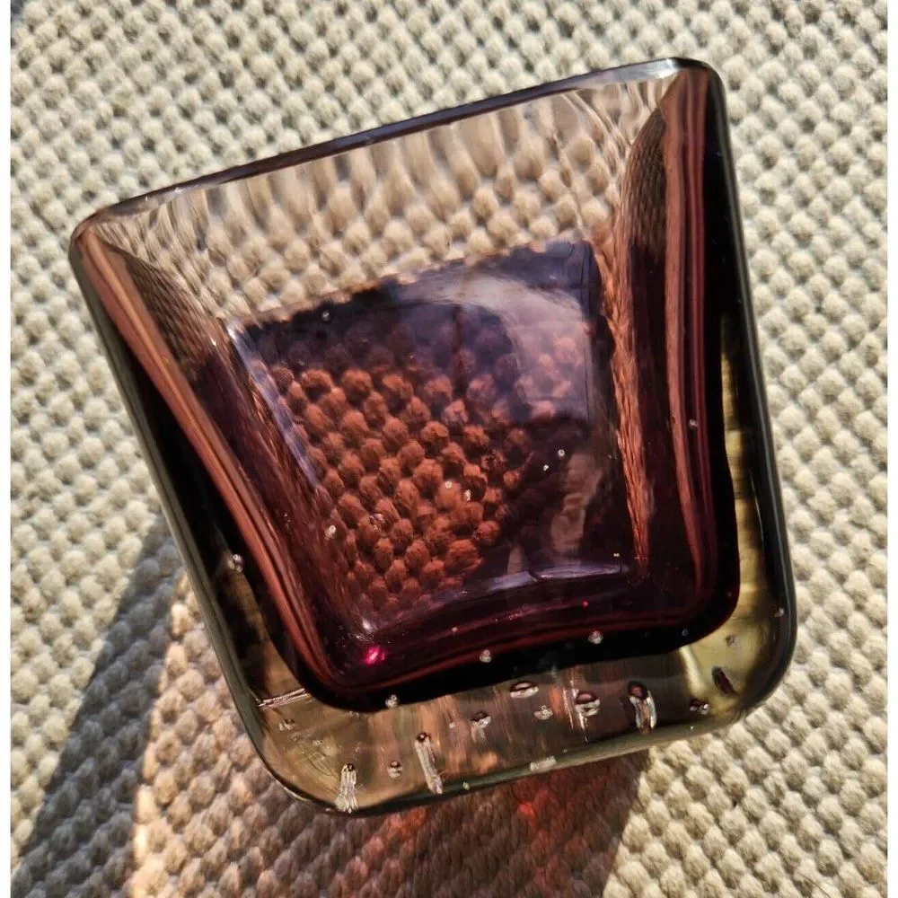 Carl Erickson Purple Sommerso Bullicante Glass Controlled Bubble Cigarette Vase